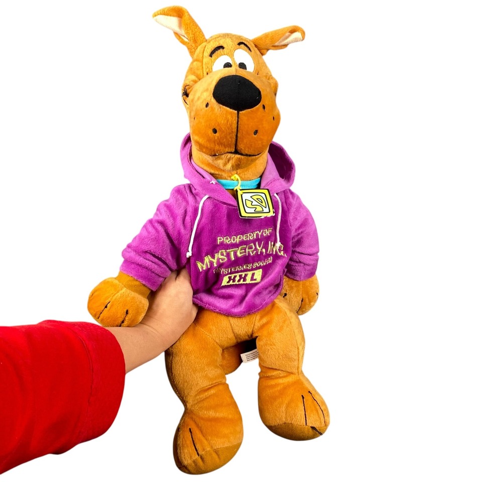 Scooby-Doo Plush Stuffed Animal Mystery Inc Purple Hoodie Large Dog